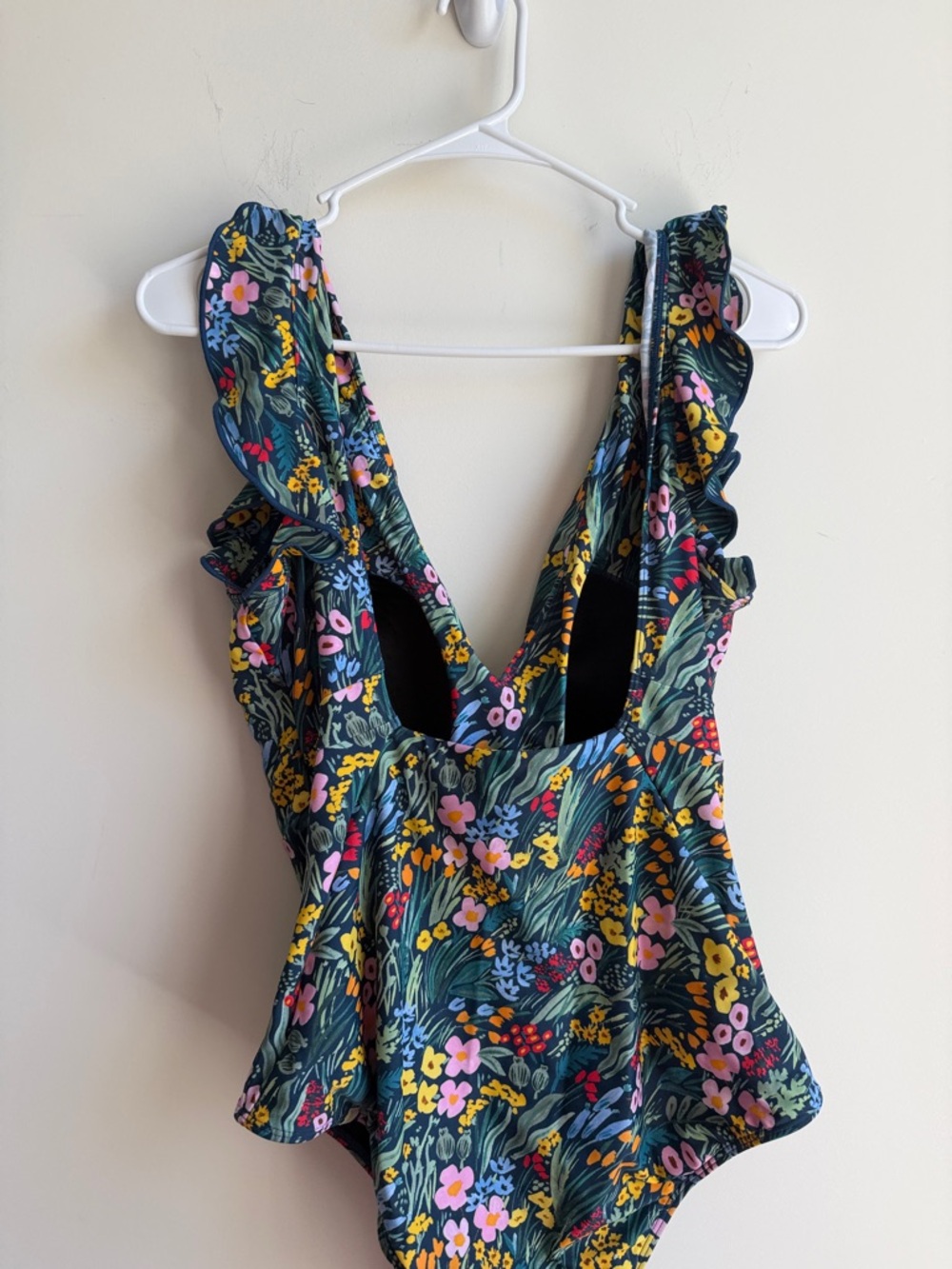 summersalt Floral Ruffle One-Piece Swimsuit in Dark Green Multi - Picture 5 of 6